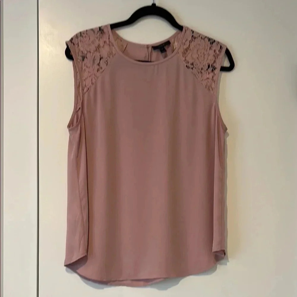 J. Crew Lace Accent Blush Pink Sleeveless Top